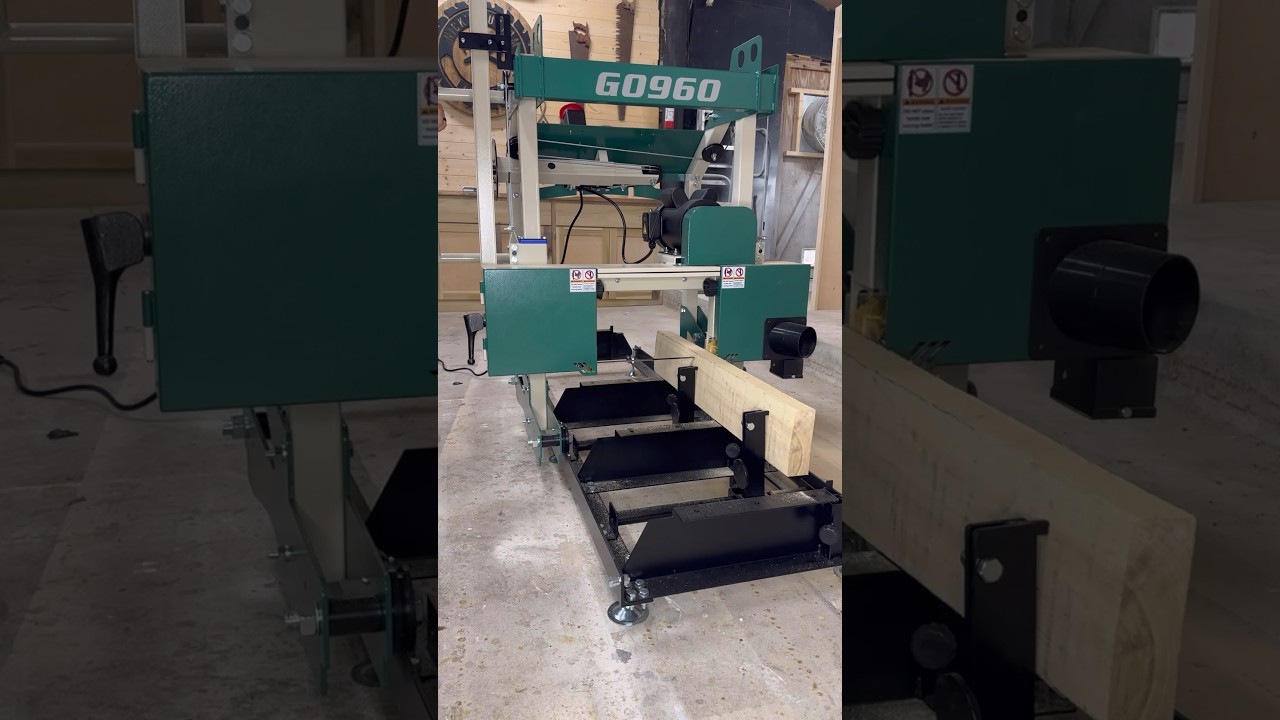 Dialing in the new G0960 Electric Sawmill! Time to move on to real logs 🪵! #grizzlytools #sawmill
