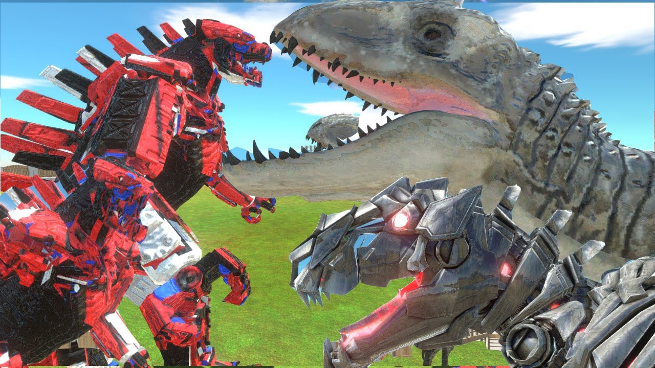 Epic Giant Mehcagodzilla Vs Indominus Rex Lead a Dinosaur and Dragon Battle   ARBS Dinosaurs