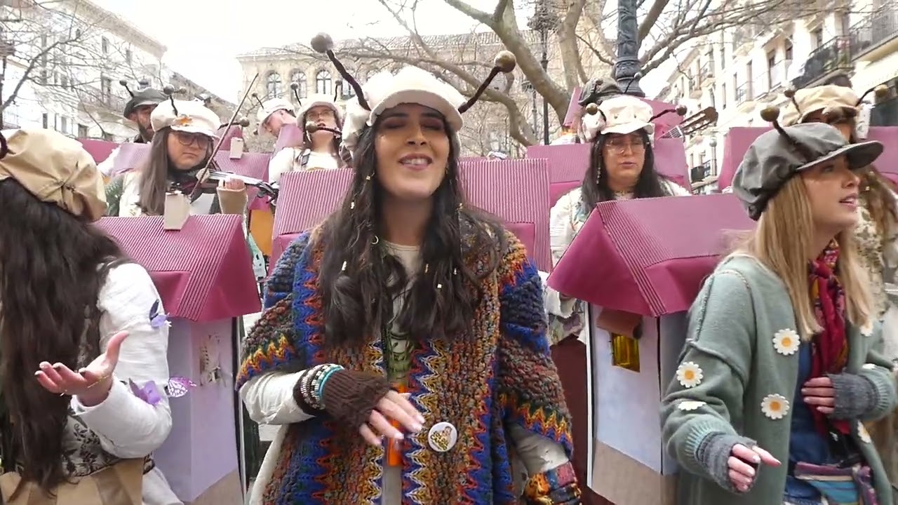 453 CARRUSEL DE AGR. DE CARNAVAL DE ALCALA REAL EN PZA. DEL AYUNTAMIENTO-ÑAS CHICOTAS-CARACOLEANDO