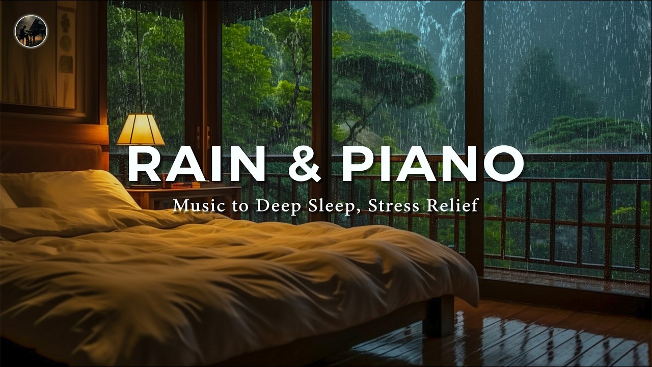 Calm Piano with Gentle Rain Sounds for Deep Sleep Instantly, Peaceful Nights and Insomnia Relief