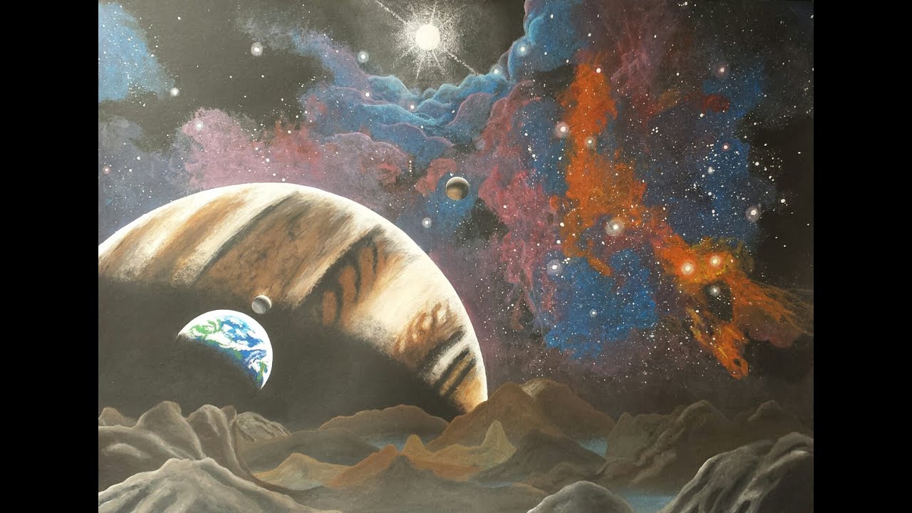 Pintando el Espacio, planetas, estrellas & montañas | Alexart 1.7