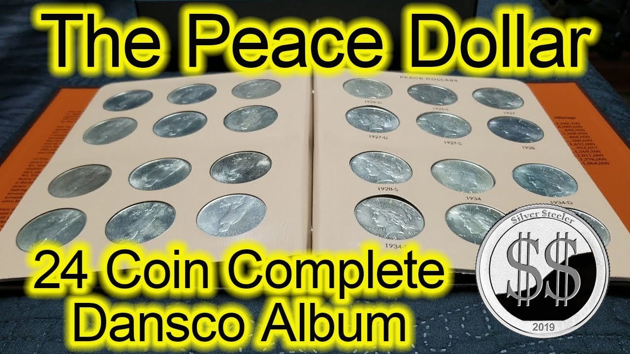 The Peace Dollar 24 Coin Complete Dansco Album