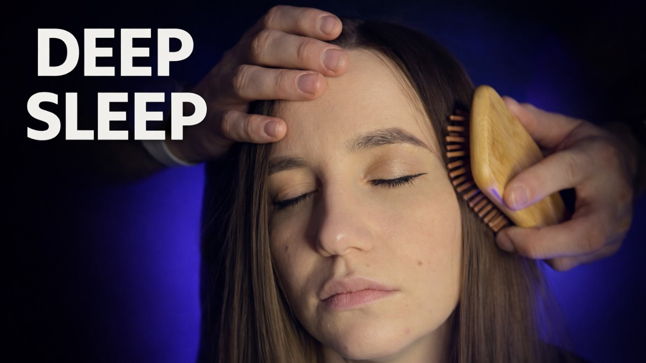 ASMR Slow Bamboo Hair Brushing to Calm Your Mind & Help You Sleep (No Talking)