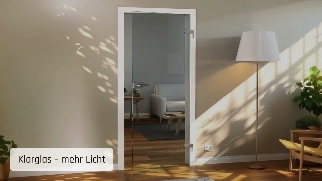 Glast&uuml;r, Hochwertige Studio Ganzglast&uuml;r aus kratzfestem ESG-Glas f&uuml;r stilvolle Raumgestaltung
