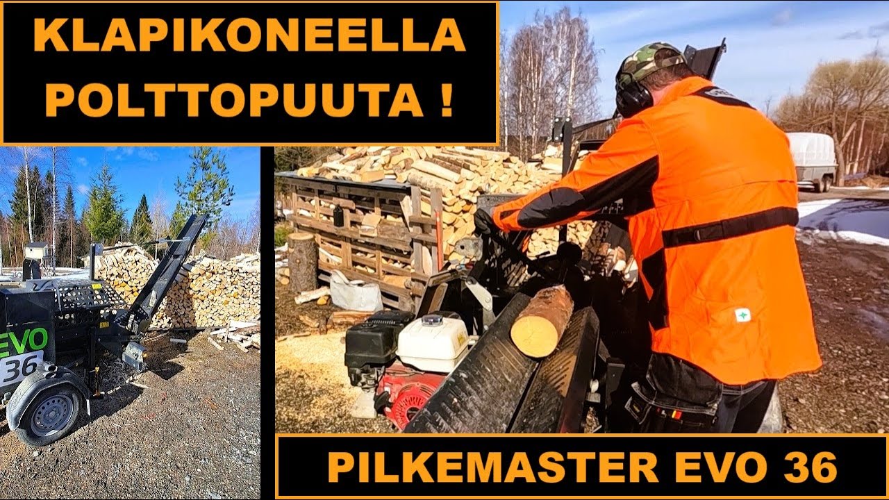 Kuinka paljon tekee klapikoneella 8 tunnissa polttopuita? -PILKEMASTER EVO 36-