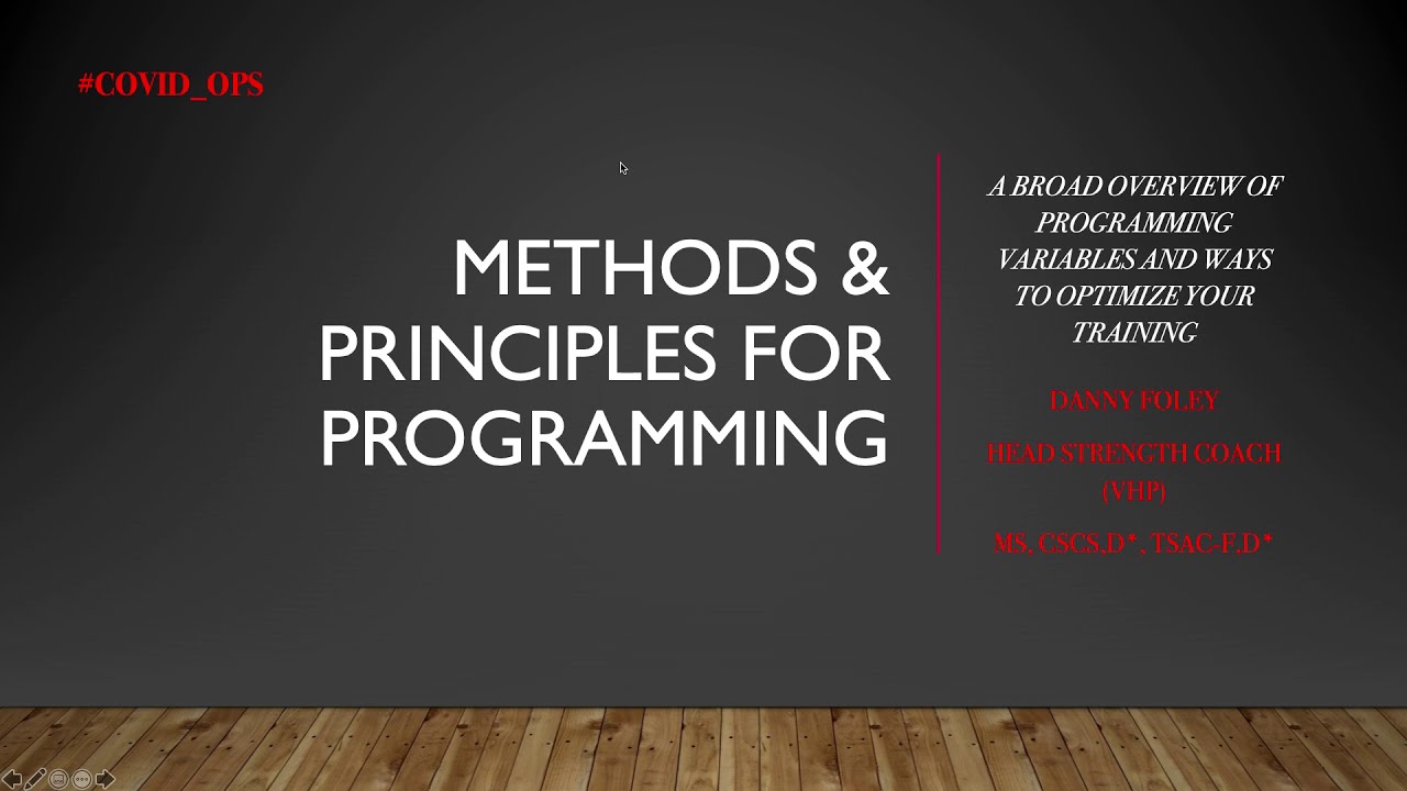 Programming Principles and Methods (Webinar)