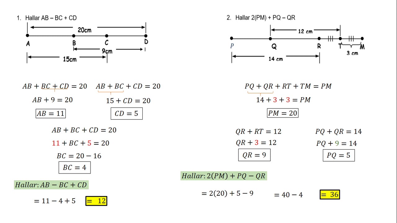 Geometria Segmentos ejercicios desarrollados