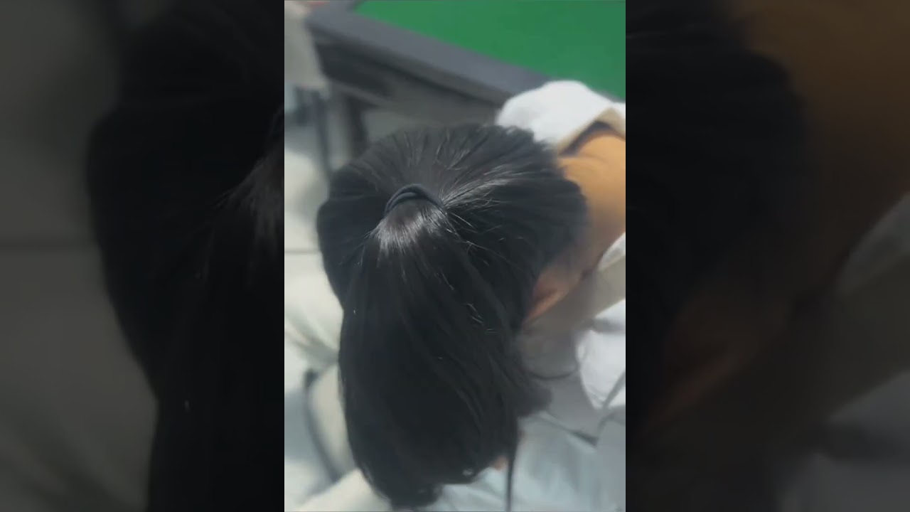 playing with beautiful girlfriend's hair #hairplay #ponytail