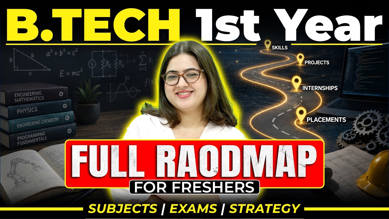 🤩 B.Tech Full Roadmap for Freshers | B.Tech First Year Guide | Subjects, Exams & Study Plan #btech