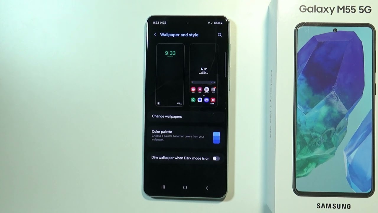 How to Turn Off Home Screen Dim on Samsung Galaxy M55 5G - Fix Home Screen Brightness in Dark Mode