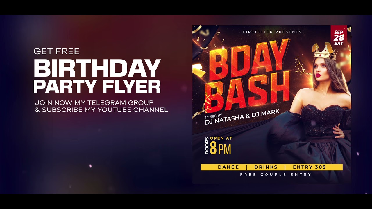 How To Make Birthday Party Flyer Design | By Firstclick