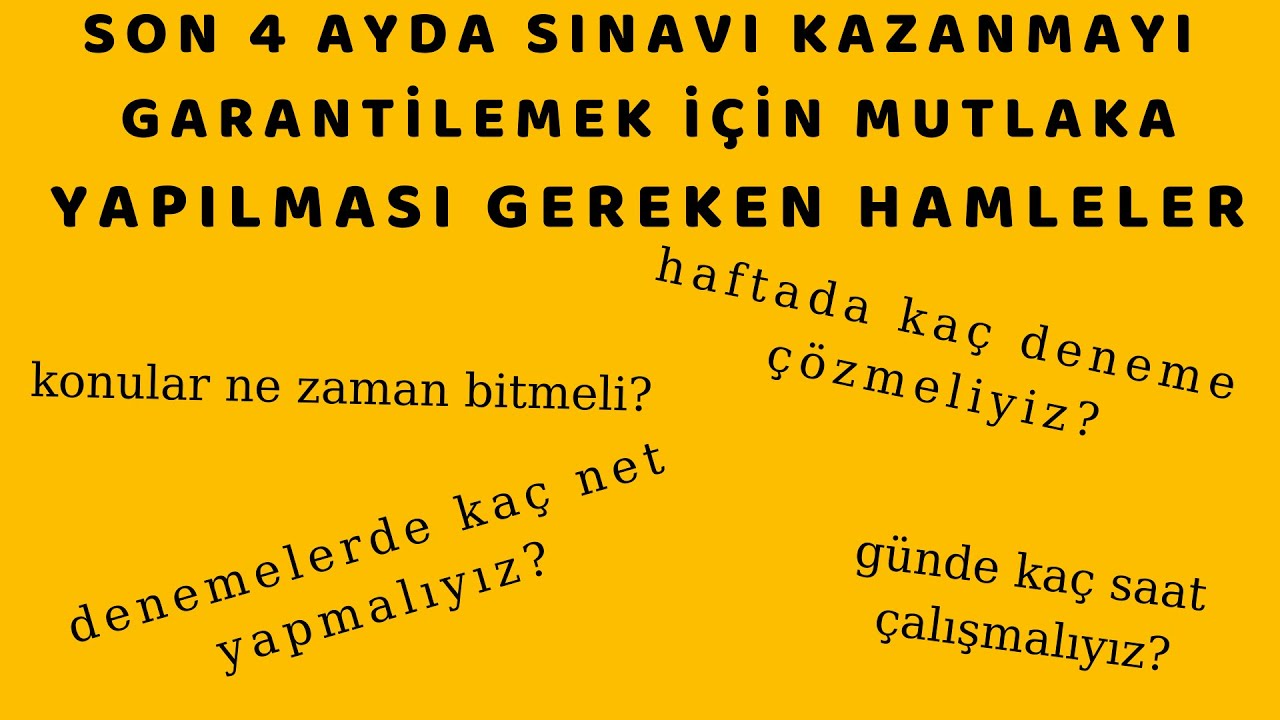 SON 4 AYDA SINAV KAZANDIRACAK HAMLELER #dgs #tyt #kpss #ales