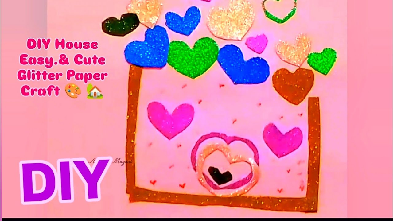 How to make House with Waste Material & Glittert Paper | Easy House Craft | DIY Decor challenge |🎨🌈