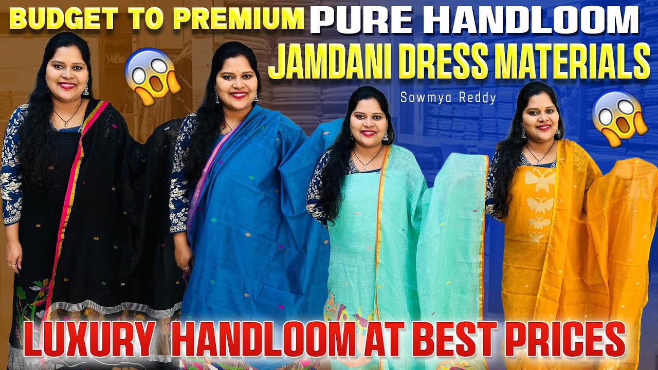 Budget to Premium PURE HANDLOOM JAMDANI Dress Materials 😍 Luxury Handloom at Best Prices