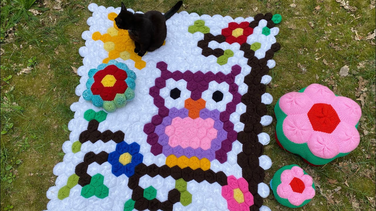 Miranda’s Free Hexapuff workshop for Blankets and Cushions for all sizes circular knitting machines