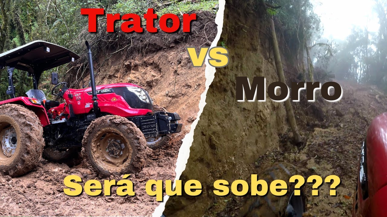 Trator Solis Yanmar 60 encarando morro com lama!