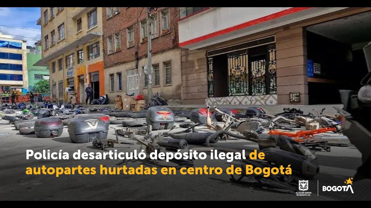 Policía desarticuló depósito ilegal de autopartes hurtadas en centro de Bogotá