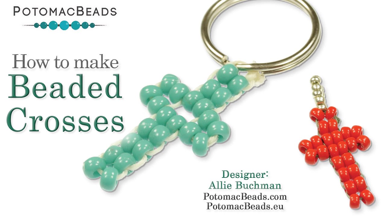 Beaded Crosses Pendant- DIY Jewelry Making Tutorial by PotomacBeads