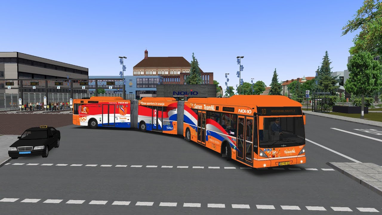 OMSI 2 gameplay: Novio 4217 'Team NL Olympics' - VanHool NewAGG300 - Route 10: Heyendaalshuttle