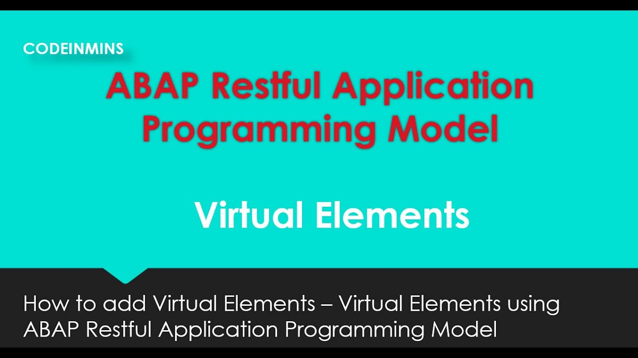 Часть 13: Модель программирования приложений ABAP Restful &mdash; Добавление виртуальных элементов