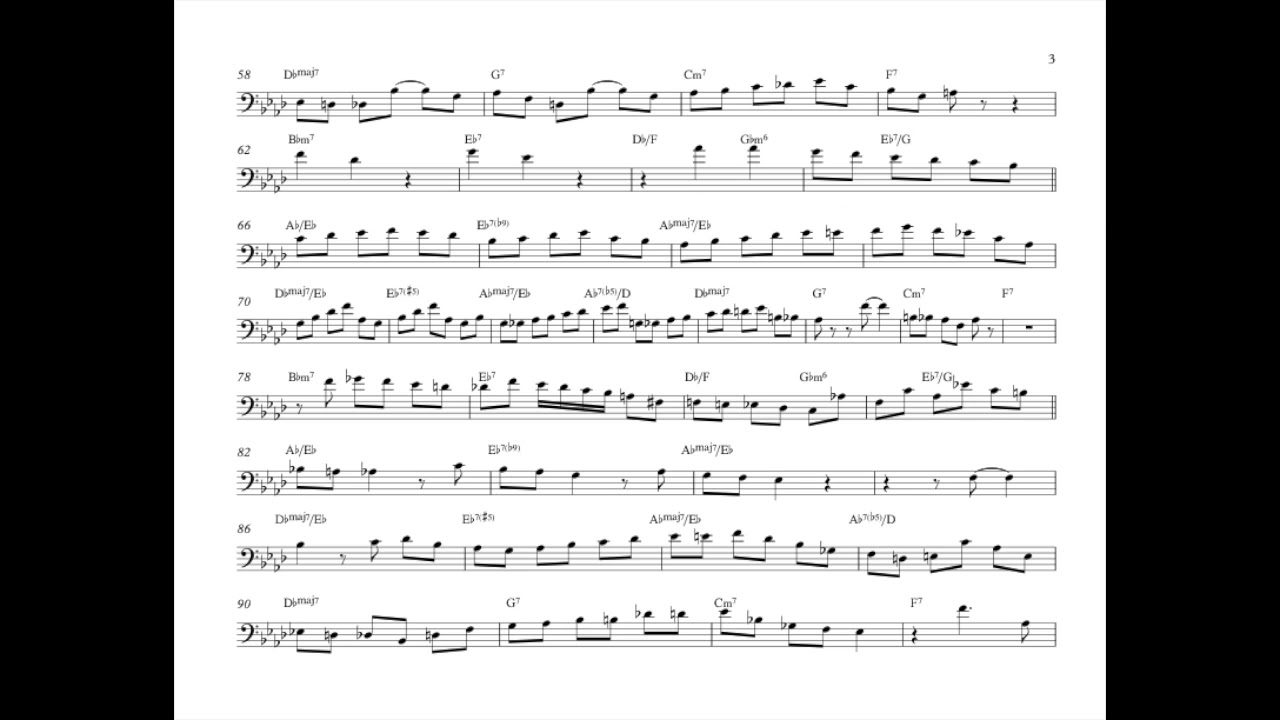 Bob Brookmeyer 'Skating in Central Park' Solo Transcription