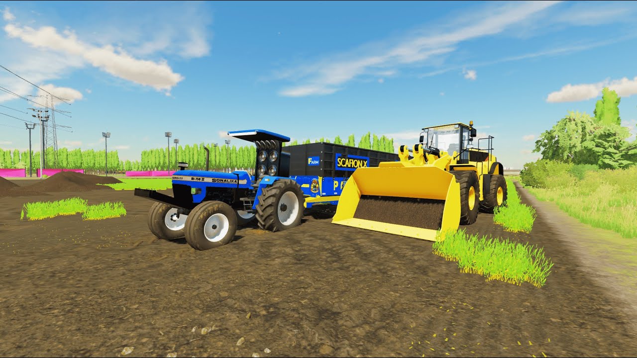 NEW TRACTOR SONALIKA DI-750III WITH TSB TRALLA MITTI IN FARMING SIMULATOR 22 INDIAN TRACTOR MOD