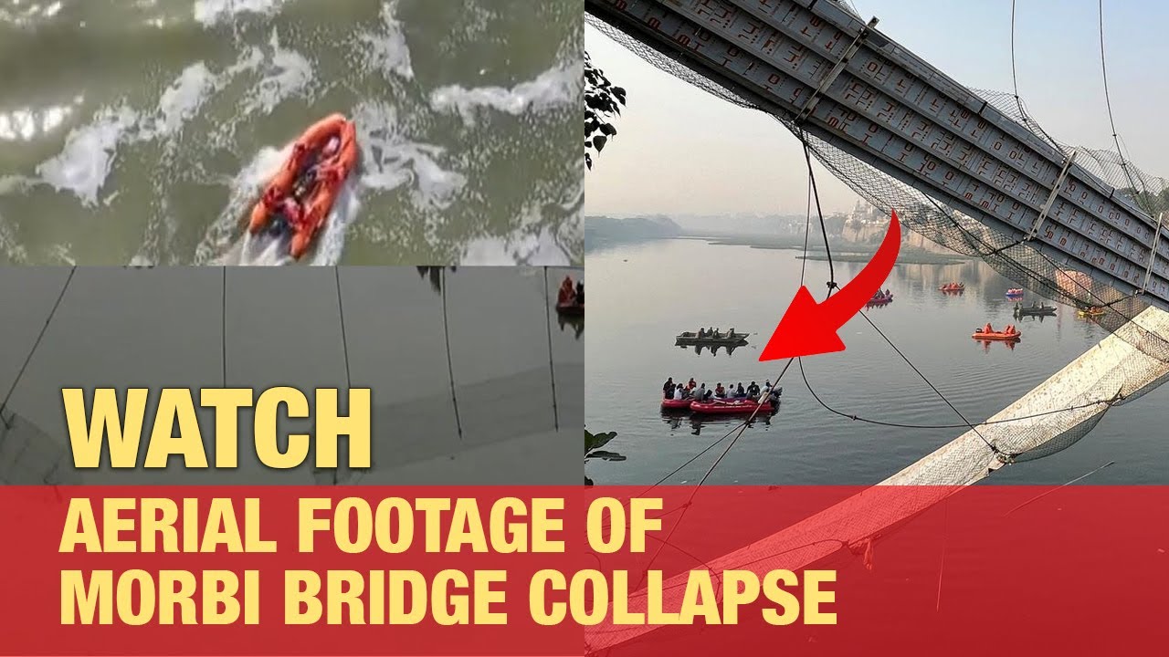 Watch: Aftermath Of Morbi Bridge Collapse, Aerial Footage Of Disaster Zone