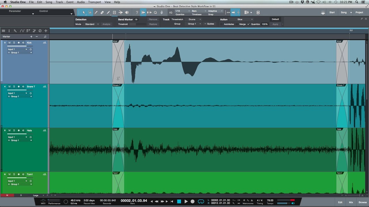 Beat Detective Style Drum Slicing Workflow In PreSonus Studio One