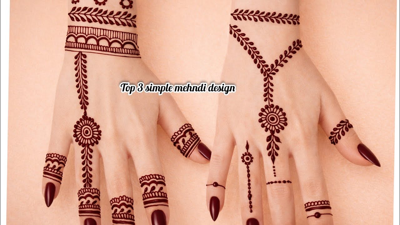 Very easy simple mehndi design for beginners / unique mehndi design / simple heena art 