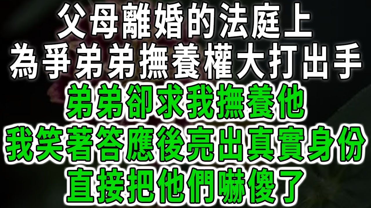 父母離婚的法庭上，為爭弟弟撫養權大打出手，弟弟卻求我撫養他，我笑著答應後亮出真實身份，直接把他們嚇傻了#中老年心語 #深夜讀書 #幸福人生 #花開富貴#深夜淺讀【荷上清風】