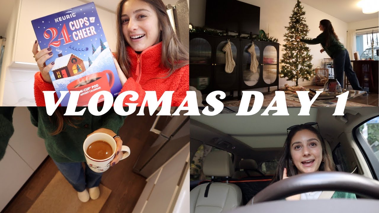 VLOGMAS DAY 1: vlogmas plans, shopping for decor & decorating for Christmas!