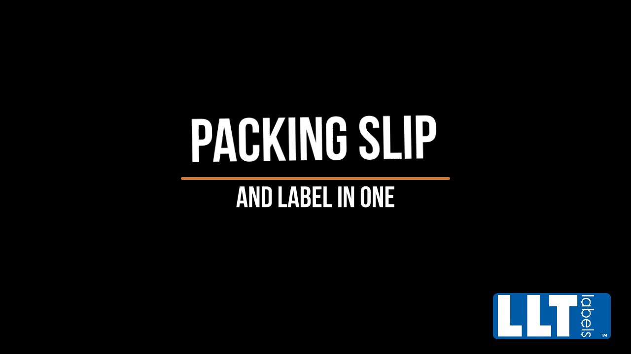One Piece Packing Slip/Shipping Label