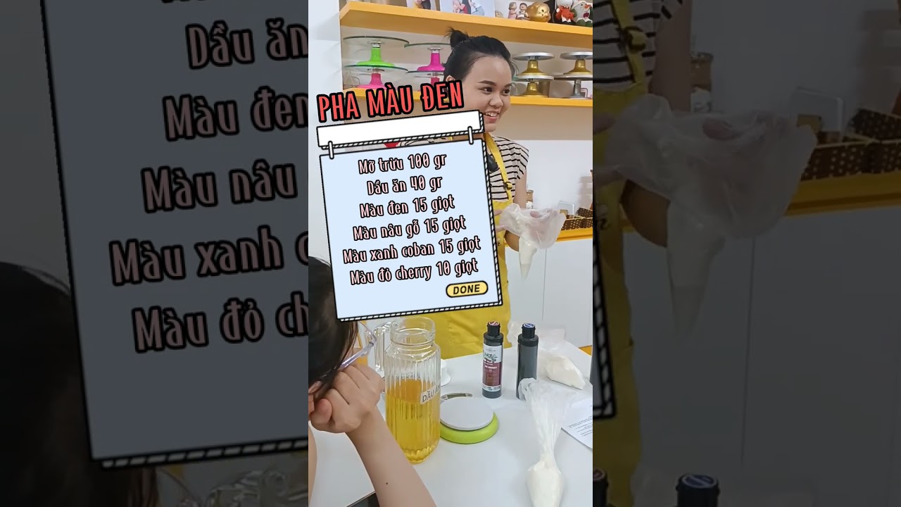 Pha màu viết chữ cho bánh kem