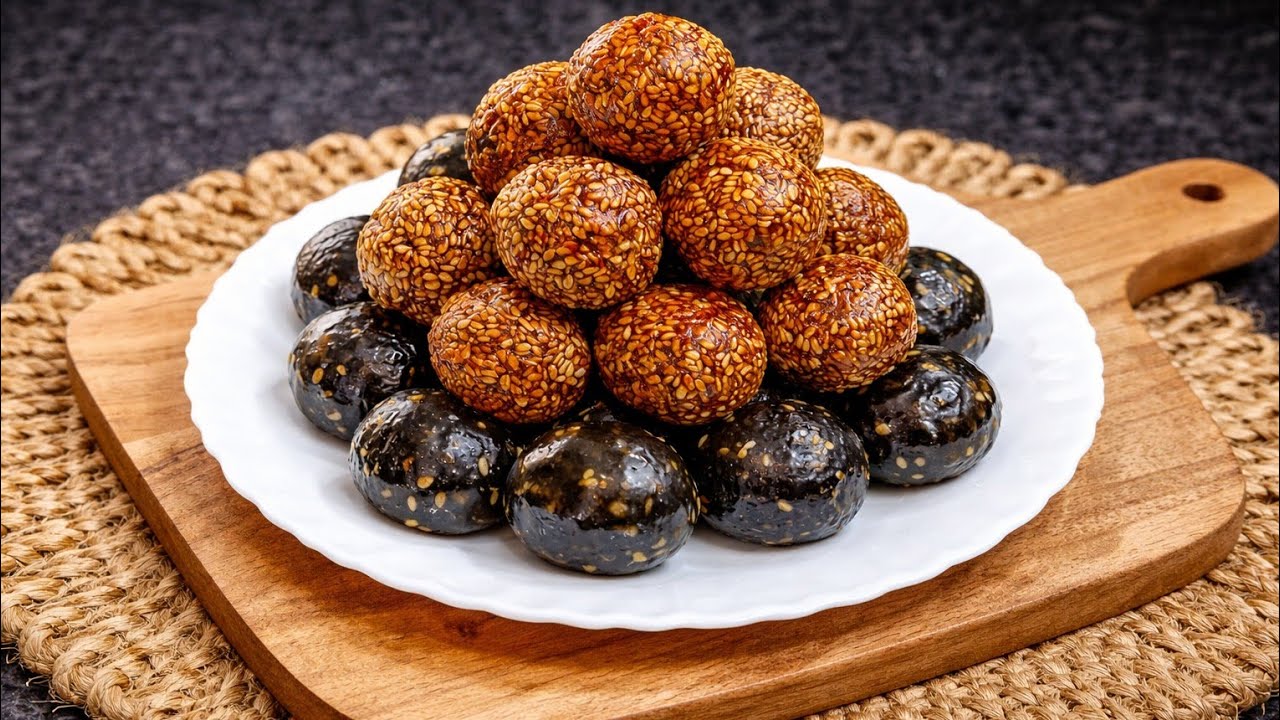 गुड़ की मिठास और तिल की खुशबू तिल गुड़ लड्डू| Healthy sweet without sugar|Til Gud laddu😊