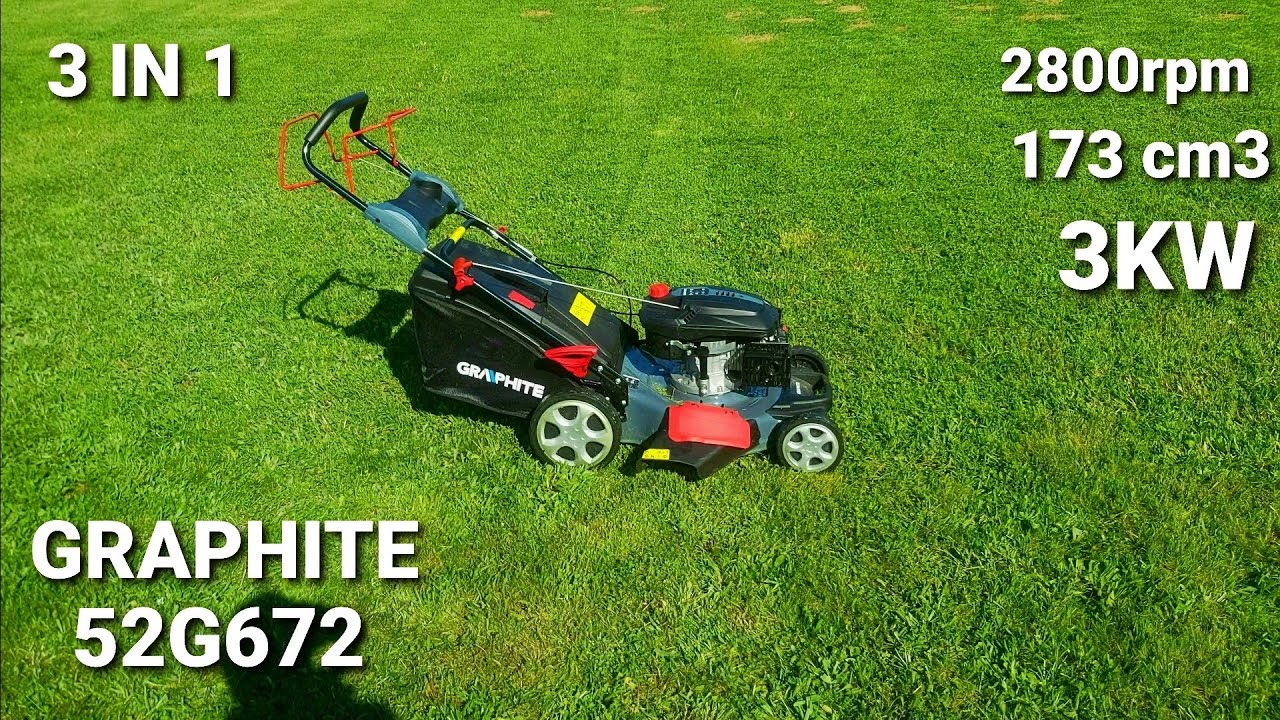 Садовая косилка GRAPHITE 52G762, комбинация 3 в 1, мощность 3 кВт и рабочая ширина 502 мм