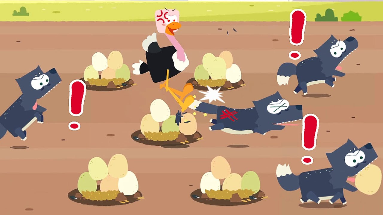 Little Panda Desert Animals - Protect Ostrich Eggs From Wolves, Help Camel - Babybus Game Video