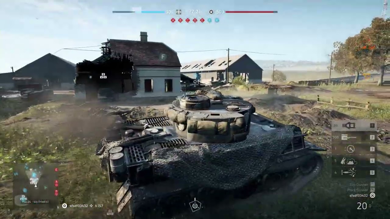Battlefield 5:Tiger tank and full action