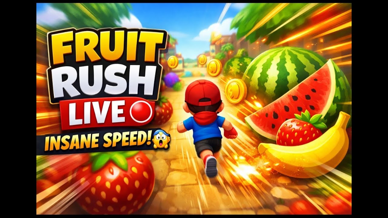 Fruit Rush Run Game LIVE 🔴 | Non-Stop Fun & Fast Run 😱