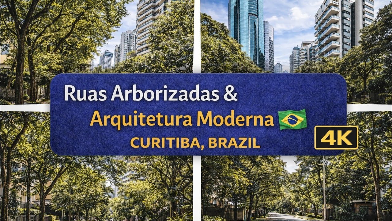 Ruas Arborizadas & Arquitetura Moderna — Curitiba, Brazil 🇧🇷 | Walking Tour 4K