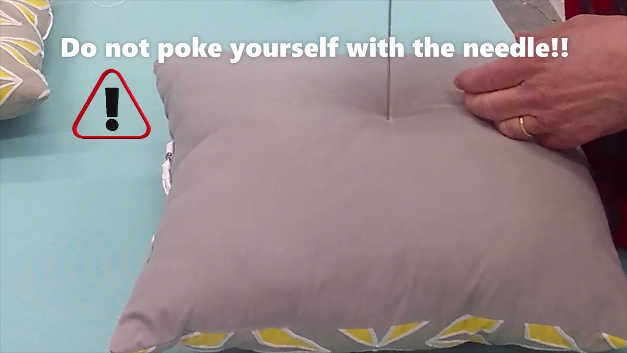 Button Tufting a Throw Pillow