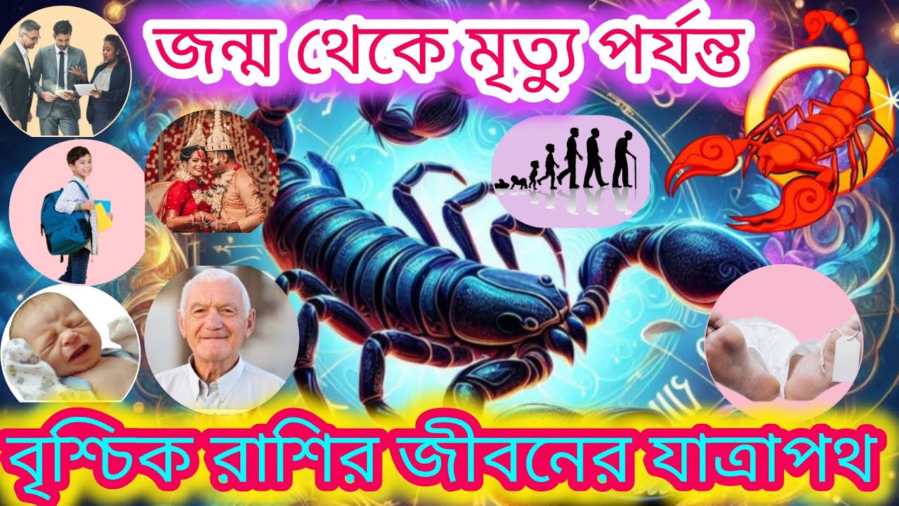 বৃশ্চিক রাশি! জন্ম থেকে মৃত্যু পর্যন্ত বৃশ্চিক রাশির জীবনের সার্বিক যাত্রাপথ কেমন হবে!scorpio♏ 