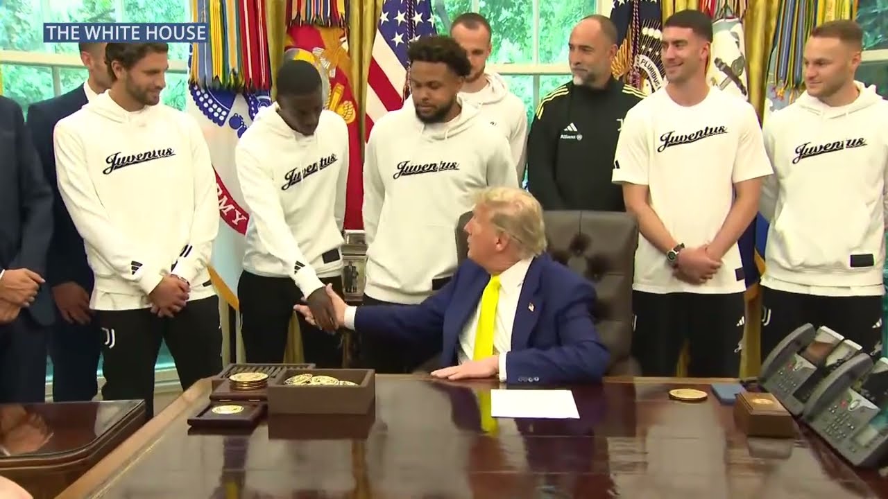 President Trump HOSTS Juventus, GREETS Weston McKennie & Timothy Weah, and PRAISES John Elkann
