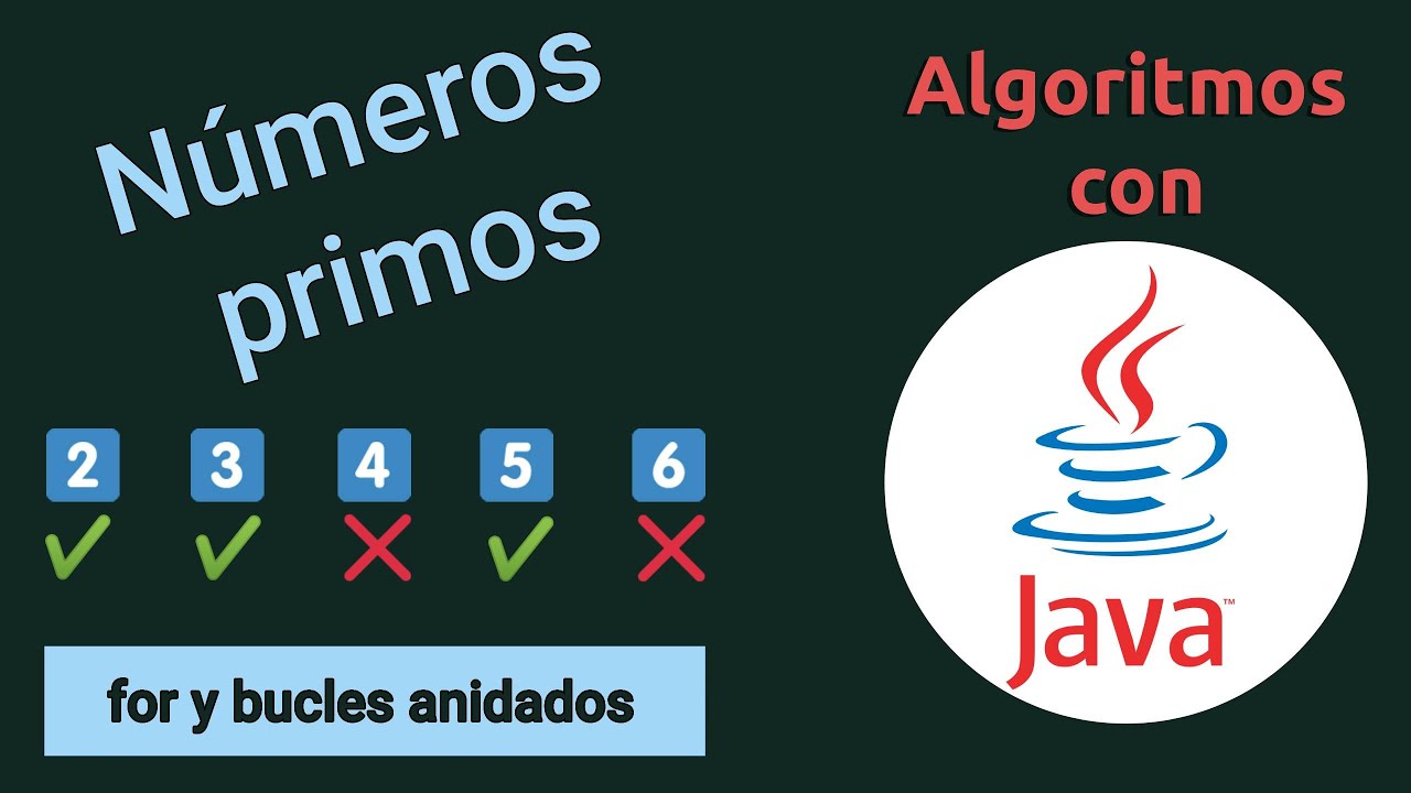 Algoritmo números primos | con for y bucles anidados | En JAVA ☕️