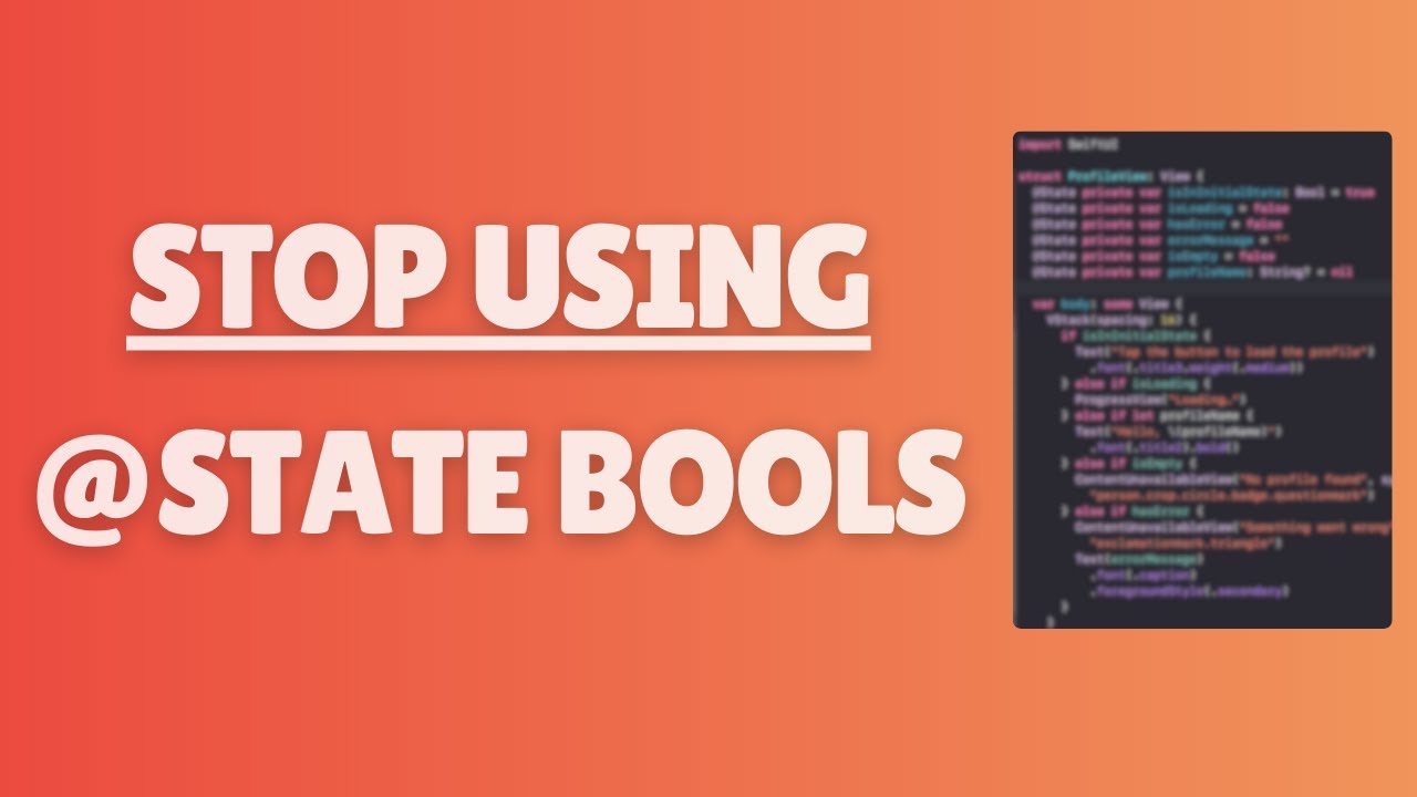 Stop Using Too Many @State Bools in SwiftUI