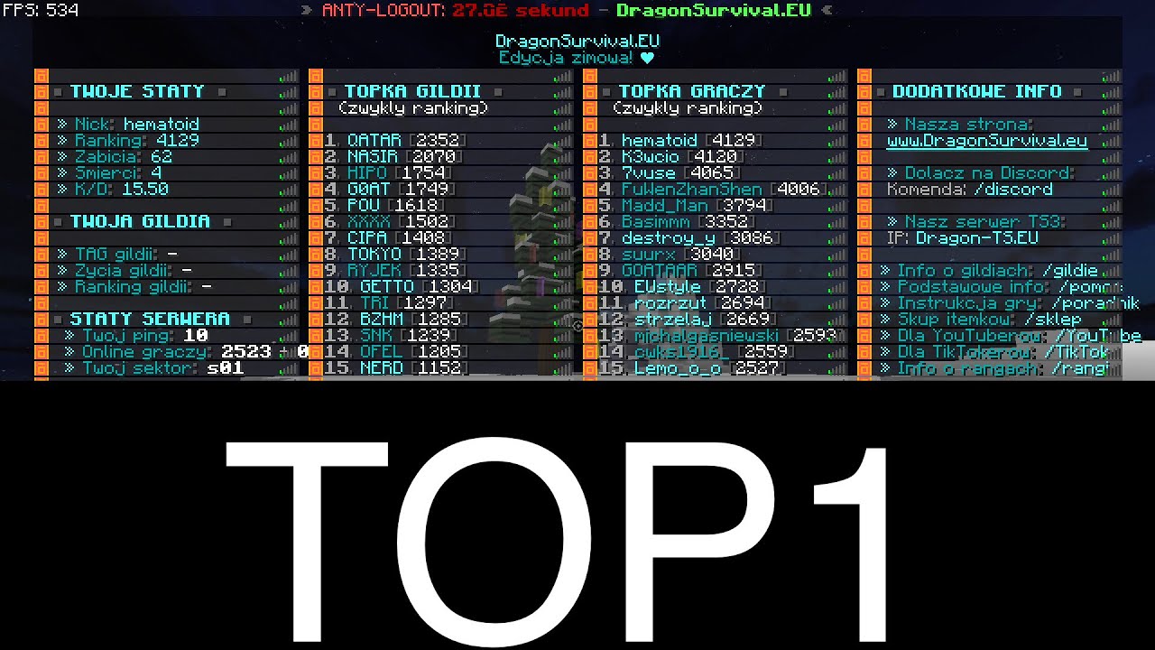 DRAGONSURVIVAL.EU | TEPARKI | TOPKI PADAJA | | TOP1 | KD 15 | TXT PVP