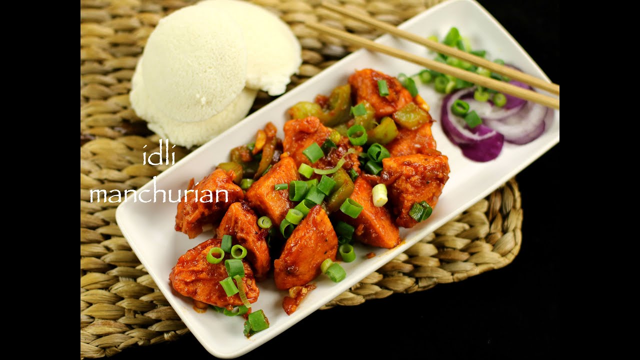idli manchurian recipe | idly manchurian recipe | leftover idli recipes