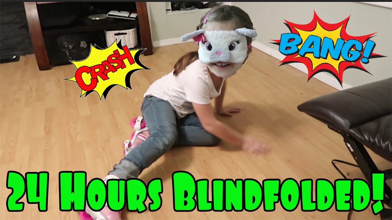 24 Hours Blindfolded! Opening LOL Dolls, Fortnite Dances, Rollerskating!