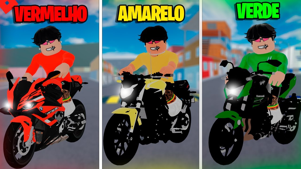 A ROLETA ESCOLHE A COR DA MOTO 🟡🔴🟢  Roblox RP Rodograu
