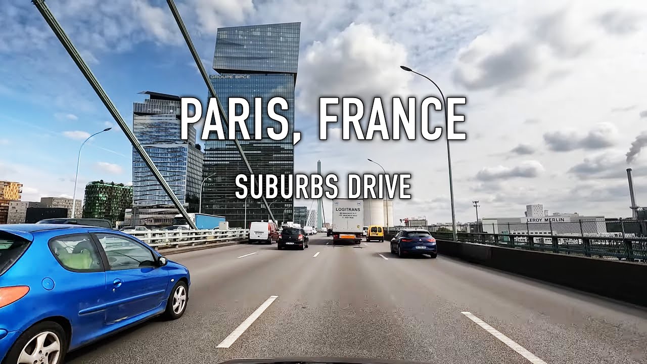 Paris Suburbs Drive in 4K