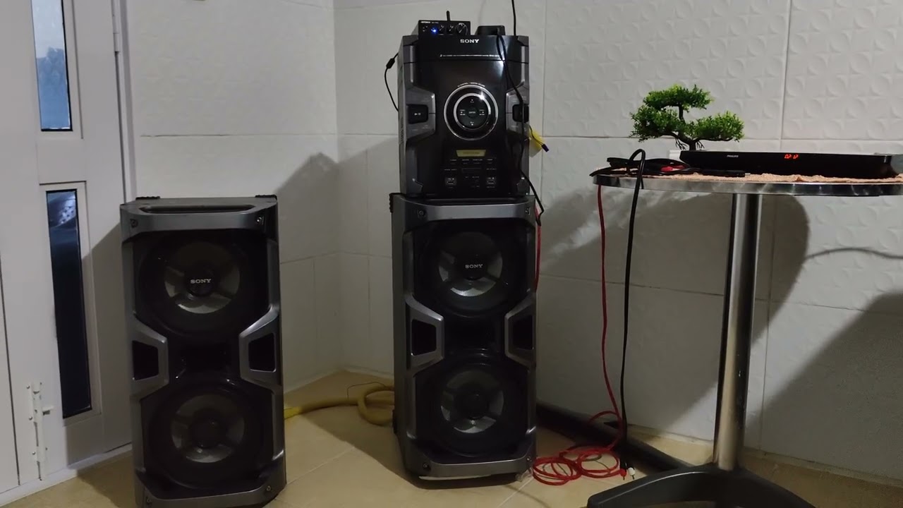 Caixas do Sony GPX7 tocando com o Amplificador Aiyima A07 Pro
